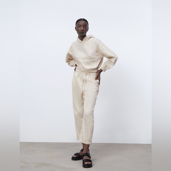 ZARA PAPER BAG PANTS 100% COTTON - Picture 3 of 15